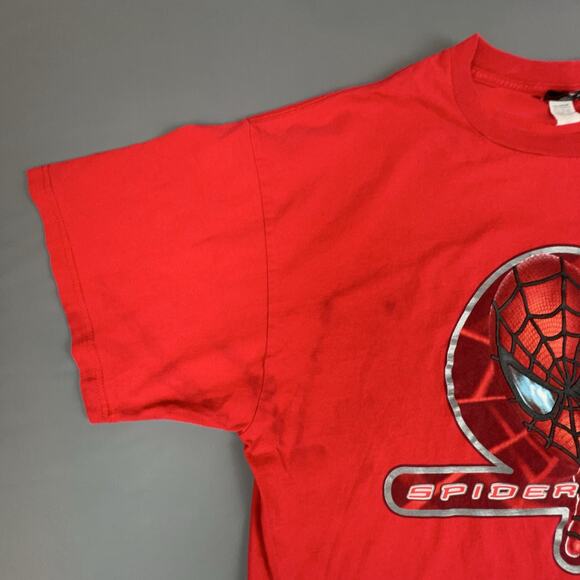 Vintage Spider Man Shirt Mens XL Red The Movie Marvel Comics TShirt Y2K 2000s - Picture 9 of 11